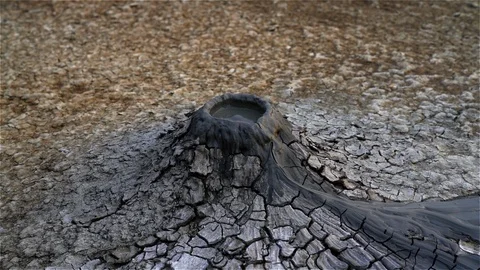 Volcanic mud crater Stock Footage 123219576