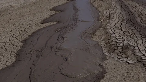 Volcanic mud flow Stock Footage 123110105