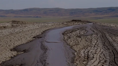 Volcanic mud flow Stock Footage 123116967