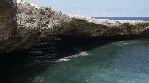 Volcanic Natural Bridge, pan Stock Footage 997488