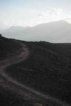 Volcanic path in Lanzarote Stock Photos
