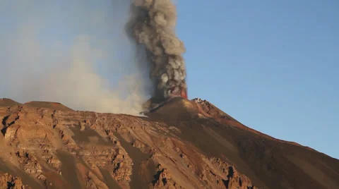 Volcanic plume ash Stock Footage 35370275