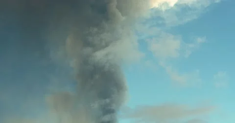 Volcanic plume of Etna Stock Footage 162337788