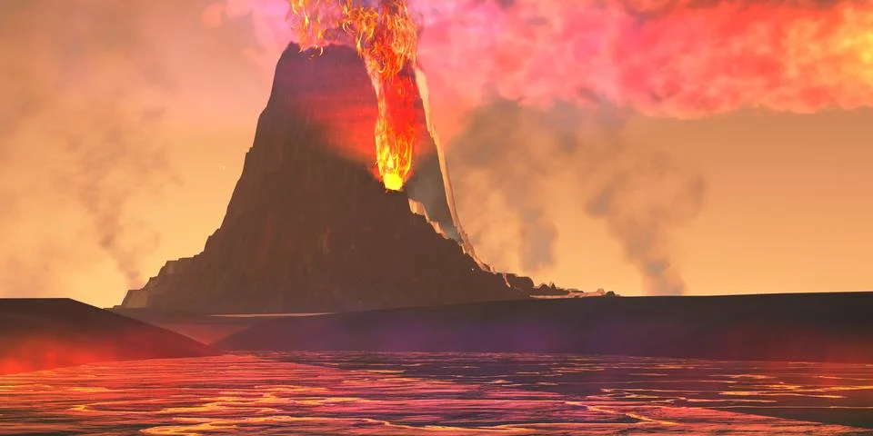 Volcanic region Stock Illustration