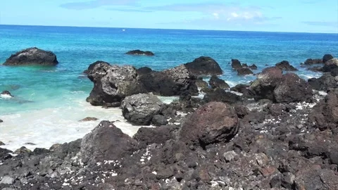 Volcanic Rock Beach1 Stock Footage 138177534
