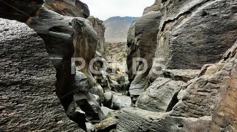 Volcanic Rock Formation Fossil Falls in Eastern Sierra California USA Stock Photos