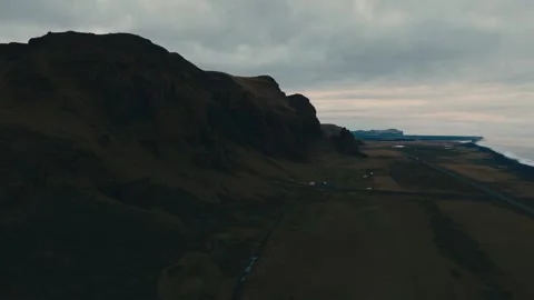Volcanic Rock Formation - Remote Landscape - Iceland Видео 347874433