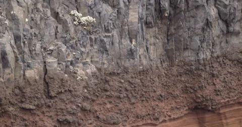 Volcanic rocks close-up, 4k slomo Stock Footage 245759285