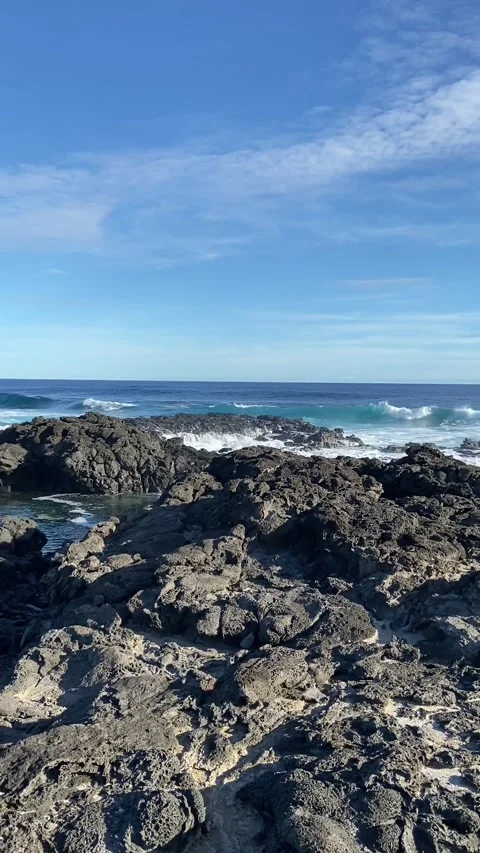 Volcanic sea shore in Easter Island 스톡 동영상 342842122