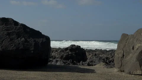 Volcanic Seafront, Lanzarote Stock Footage 170625719