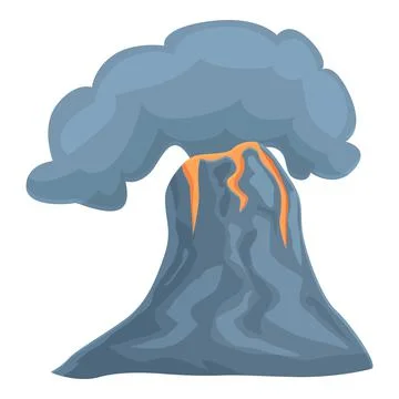Volcanic section icon cartoon vector. Volcano eruption Stock Illustration