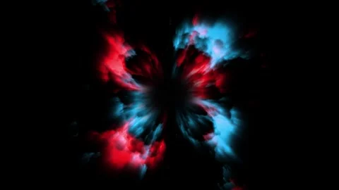 Volcanic smoke eruption digital rendering with futuristic colors Stock Footage 310097846