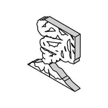 Volcanic smoke isometric icon vector illustration Stock Illustration