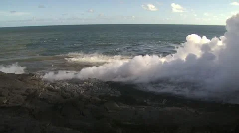 Volcanic Steam Cloud Rises From Volcanic Landscape Video stock 19289990