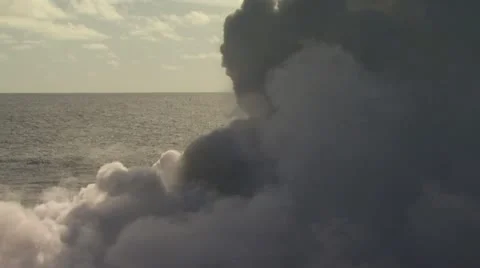 Volcanic Steam Cloud Rising From the Ocean 2 Video stock 19287175