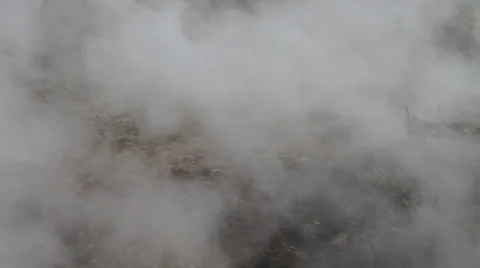 Volcanic Steam over landscape Stock Footage 25510479