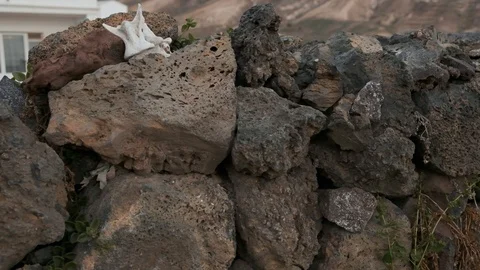 Volcanic Stone Wall Stock Footage 101873185