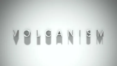 Volcanism 3D title animation with shadows on a white background Stock Footage 296492403