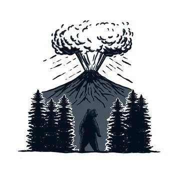 VOLCANO ADVENTURE Stock Illustration