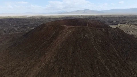 Volcano Aerial Drone Fly Over 2 Stock Footage 110878320