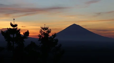 Volcano Agung at sunrise. Stock Footage 48846454