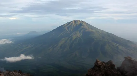 Volcano and cloud Stock Footage 781985
