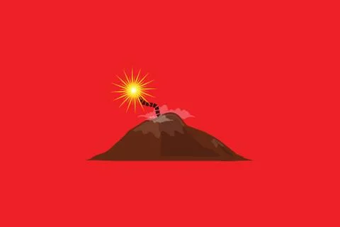 Volcano and dynamite fuse. Stock Illustration