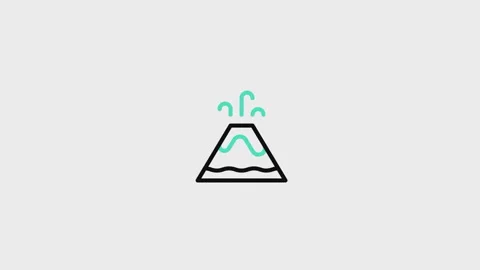 Volcano Animated Icon Stock Footage 320224332