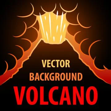 Volcano background. The eruption of the volcano in the background for an Stock Illustration
