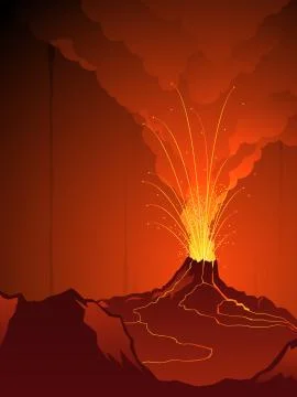 Volcano background Stock Illustration