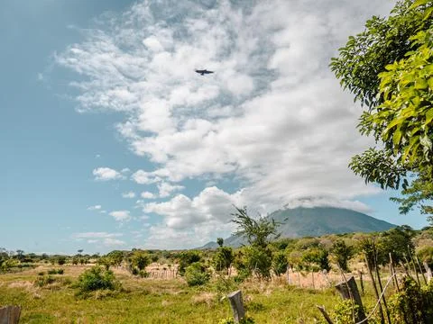 Volcano in the background Stock Photos