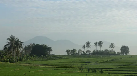 Volcano on Bali Stock Footage 67347459