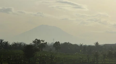 Volcano on Bali Stock Footage 67371339