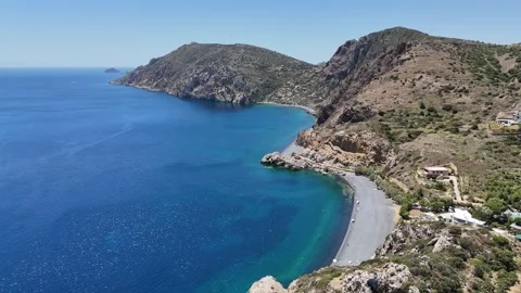 Volcano beach Mavra Volia on Chios island, Greecedefault Stock Footage 292013573
