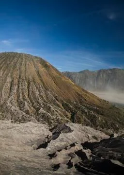 Volcano in Bromo, Java, Indonesia, bright colorful vivid theme Stock Photos