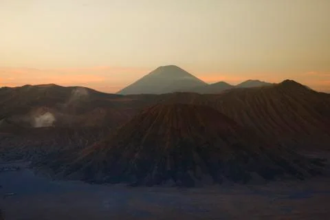 Volcano in Bromo, Java, Indonesia, bright colorful vivid theme Stock Photos