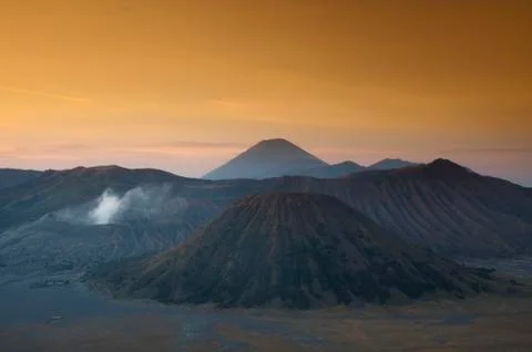 Volcano in Bromo, Java, Indonesia, bright colorful vivid theme Foto stock