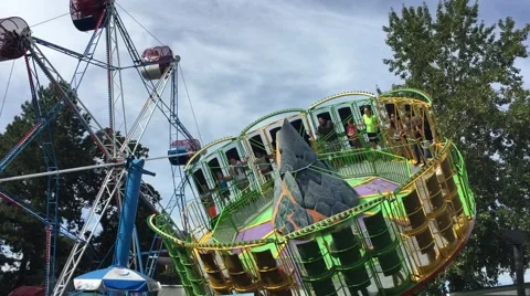 Volcano carnival ride Stock Footage 66513509