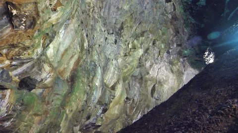 Volcano Chimney Vent, Algar Do Carvao, Natural Reserve, Azores Stock Footage 89125950