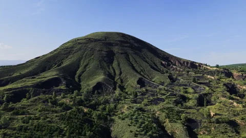 Volcano Cinder Cone Gullies Epic Tracking Shot 8K HLG Stock Footage 344001130