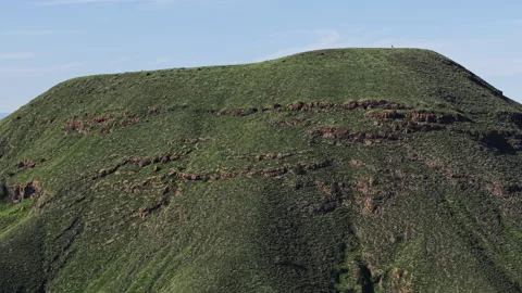 Volcano Cinder Cone Ridge Dramatic Sidelight Tracking Right 4K HLG Stock Footage 344006331