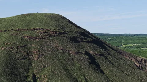 Volcano Cinder Cone Ridge Dramatic Sidelight Tracking Left 4K HLG Stock Footage 344015436