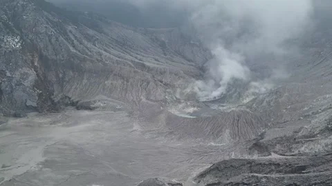 Volcano crater, Indonesia, West Java. Panning Stock Footage 312753603