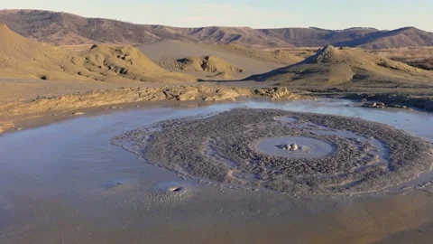 Volcano Crater With Mud  Stock Footage 147497659