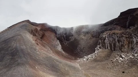 Volcano drone shot Stock Footage 97387568