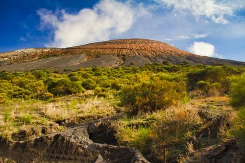 Volcano eolian island italy sicily lava geology hill Stock Photos