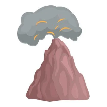 Volcano erupt icon cartoon vector. Volcanic eruption Stock Illustration
