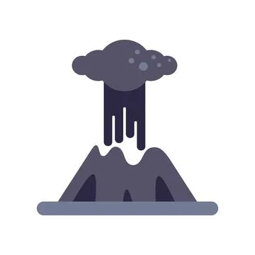 Volcano erupting with ash cloud forming above mountain peak Stock Illustration