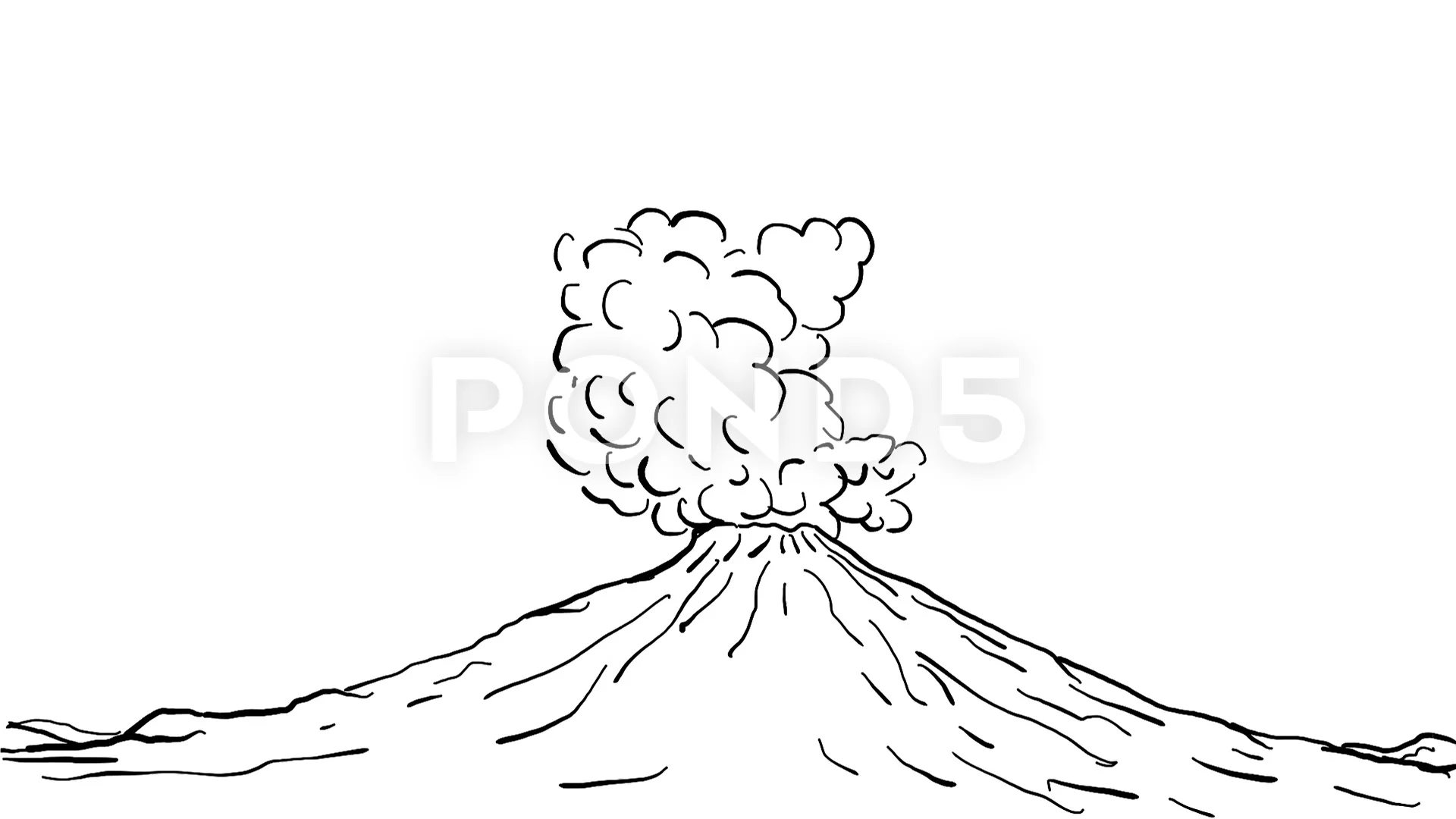 Volcano drawing Easy Colored Labels and Shield