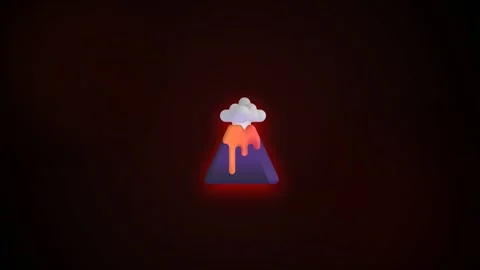 Volcano erupting with glowing lava and smoke Vidéo 345173768
